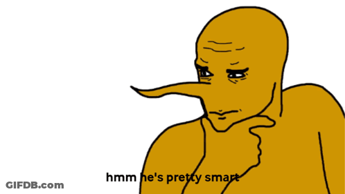 Cartoon Man With Long Nose Saying Hmm GIF