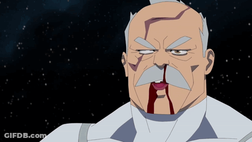Cartoon Man With Mustache And Bloody Nose GIF