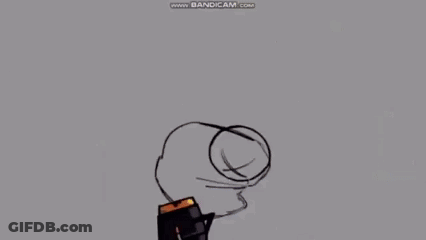 Cartoon Man With Mustache And Glasses Holding Sword GIF