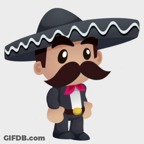 Cartoon Man With Mustache And Sombrero GIF