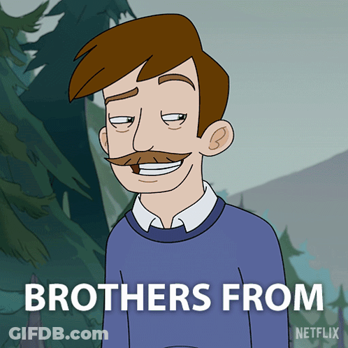 Cartoon Man With Mustache Brothers From Netflix GIF