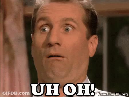 Cartoon Man With Oh-Oh Thought Bubble GIF