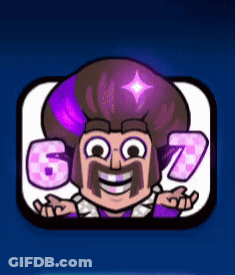 Cartoon Man With Purple Hat And Numbers 6 And 7 GIF