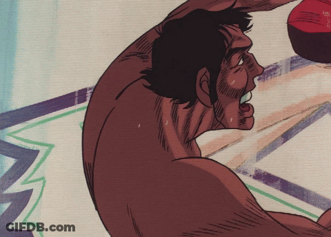 Cartoon Man With Red Boxing Glove GIF