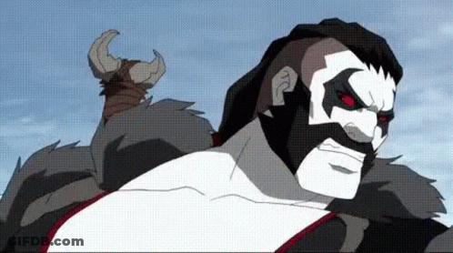 Cartoon Man With Red Eyes And Horns GIF