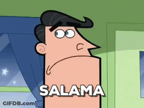 Cartoon Man With Salama On Face At Window GIF