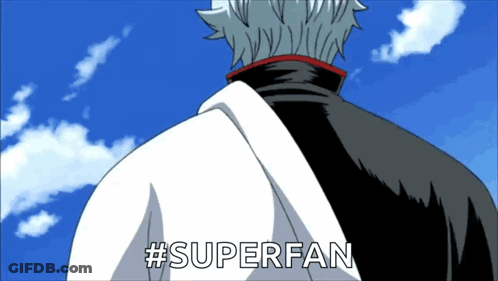 Cartoon Man With Superfan Behind Him GIF