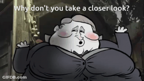 Cartoon Man With Why Don't You Take A Closer Look GIF