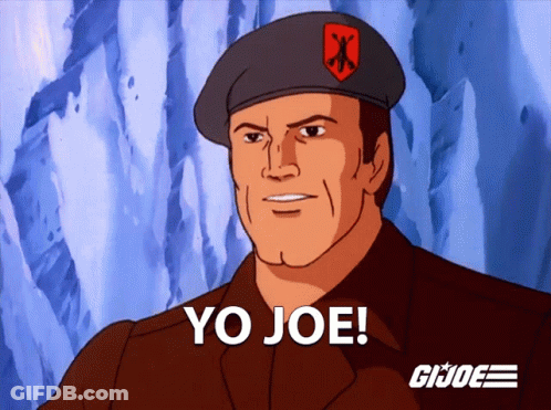 Cartoon Man With Yo Joe On Face GIF