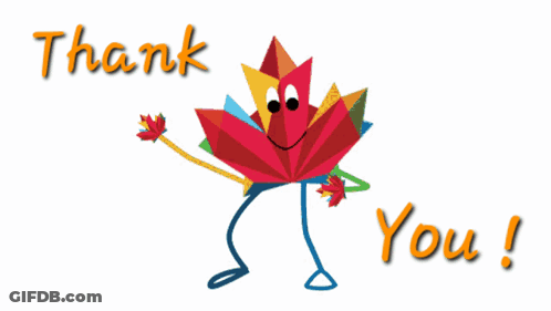 Cartoon Maple Leaf Saying Thank You GIF