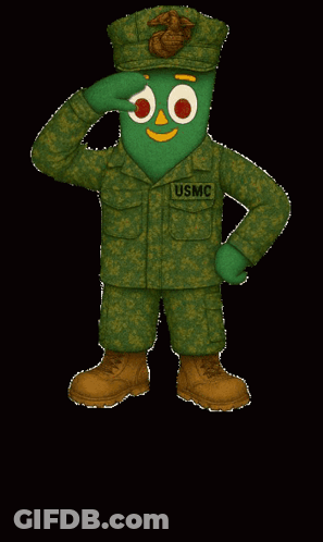 Cartoon Marine Saluting GIF