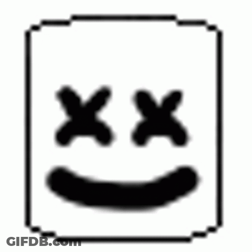 Cartoon Marshmello Rainbow Glide GIF
