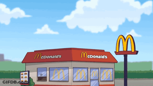 Cartoon McDonald's Store GIF