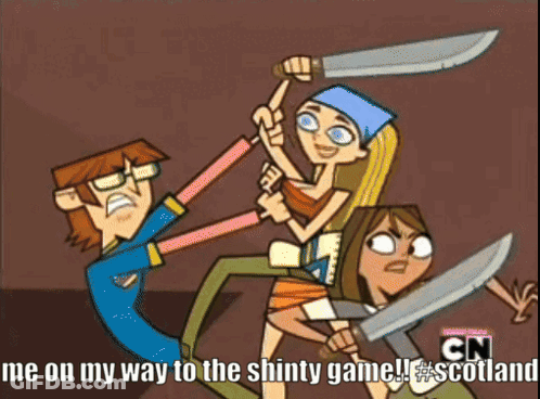Cartoon Me On My Way To The Shiny Game Scotland GIF