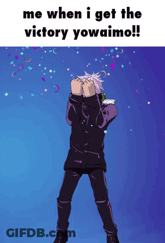 Cartoon Me When I Get Victory Yowaimo GIF