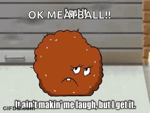 Cartoon Meatball Saying Ok Meatball GIF