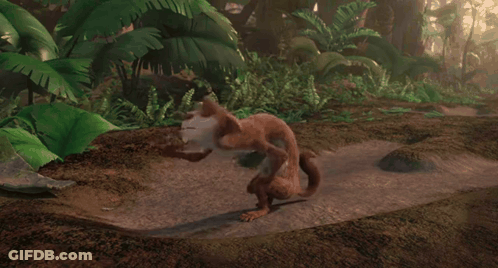 Cartoon Meerkat Standing In Dirt Field GIF