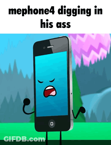 Cartoon MePhone4 Digging In His Ass GIF