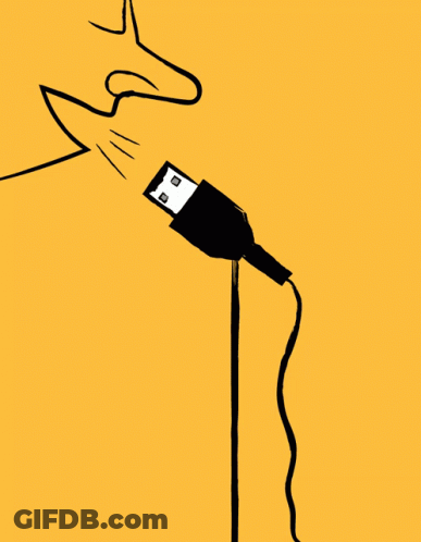 Cartoon Microphone With USB Cord GIF