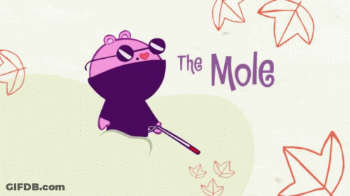Cartoon Mole Holding Cane Saying The Mole GIF