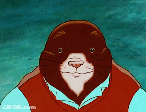 Cartoon Mole In Blue Shirt And Red Vest GIF
