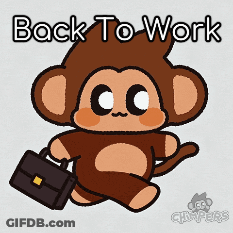 Cartoon Monkey Carrying Briefcase Back To Work GIF