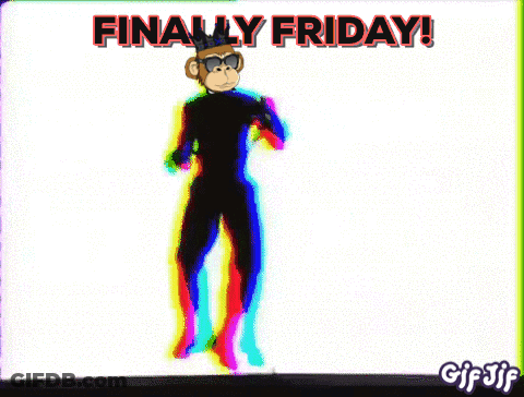 Cartoon Monkey Dancing Finally Friday GIF
