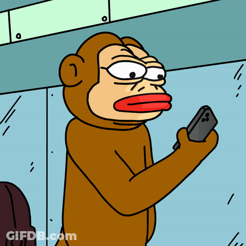 Cartoon Monkey Holding Nintendo Switch Controller GIF