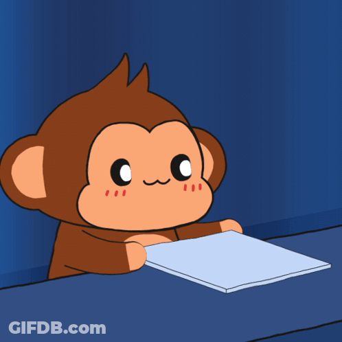 Cartoon Monkey Holding Sign Saying 12 Points GIF