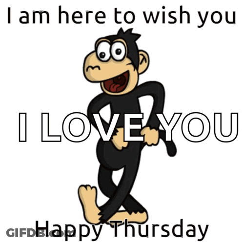 Cartoon Monkey I Am Here To Wish You I Love You GIF