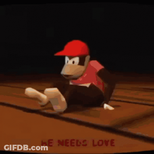 Cartoon Monkey In Blue Vest And Yellow Buttons GIF