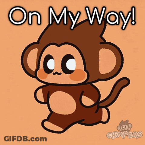 Cartoon Monkey On My Way GIF