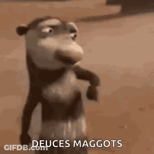 Cartoon Monkey Saying Deuces Maggots GIF