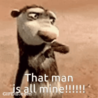 Cartoon Monkey Saying That Man Is All Mine GIF