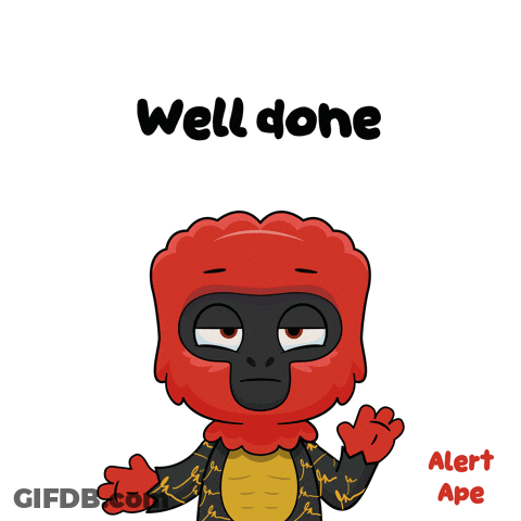Cartoon Monkey Saying Well Done GIF