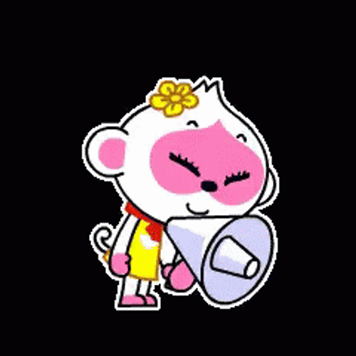 Cartoon Monkey Speaker Shout Out GIF
