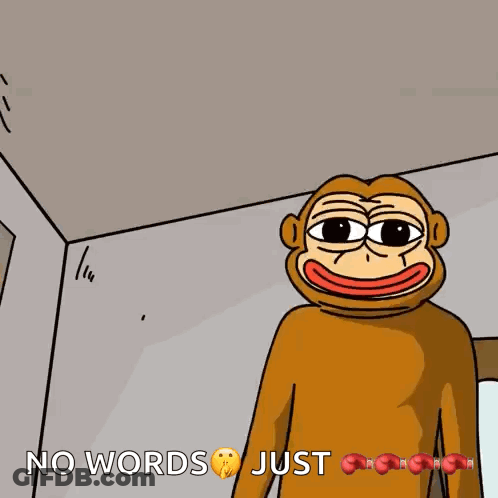 Cartoon Monkey Standing In Room Saying No GIF