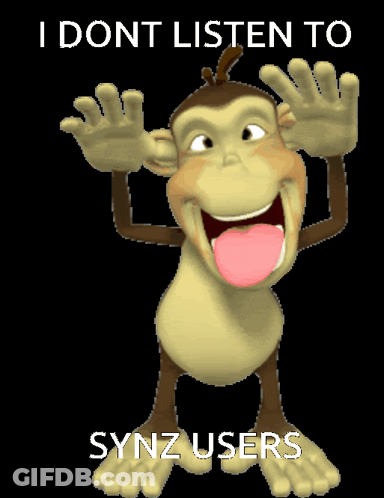 Cartoon Monkey Sticking Tongue Out I Don't Listen To Synz Users GIF