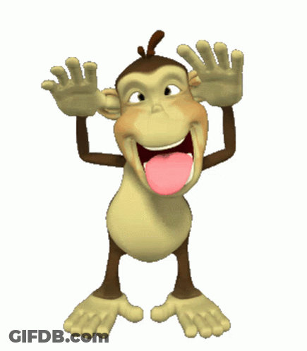 Cartoon Monkey Sticking Tongue Out Making Funny Face GIF