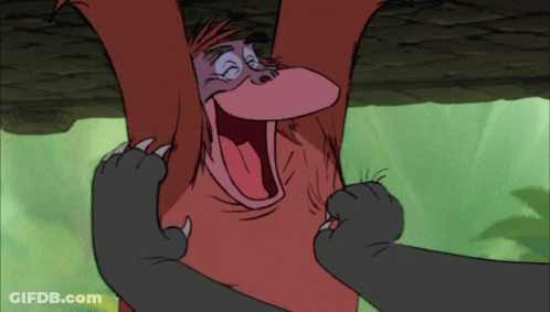 Cartoon Monkey Tickled By Cat GIF