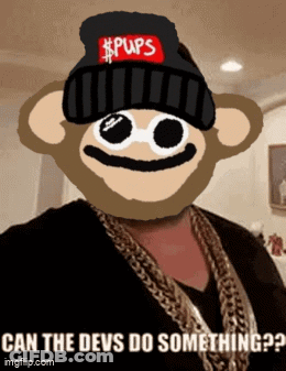Cartoon Monkey Wearing Pups Hat And Gold Chains GIF