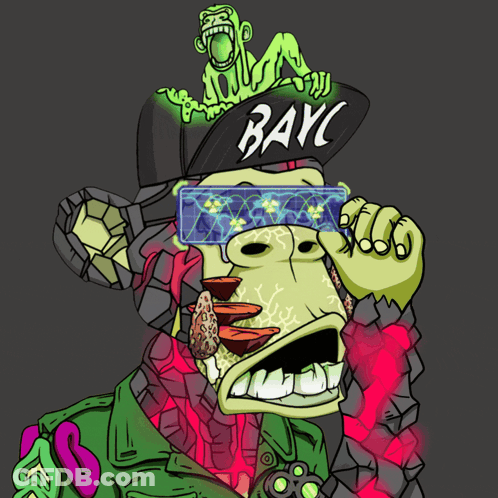 Cartoon Monkey With Bayc Hat GIF