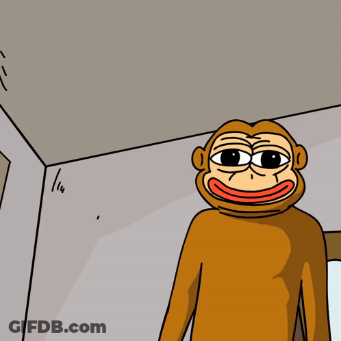 Cartoon Monkey With Big Red Smile GIF