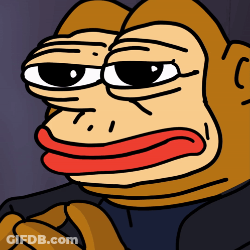 Cartoon Monkey With Red Lip And Black Shirt GIF