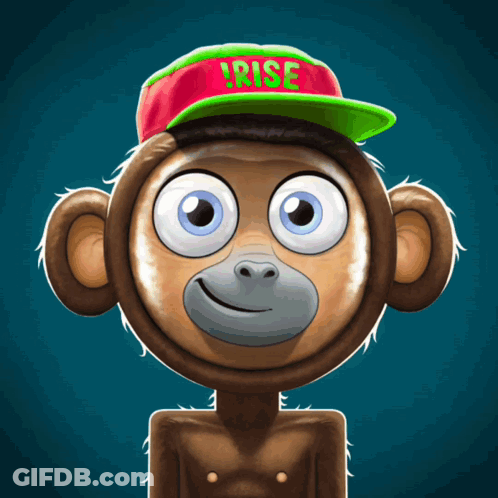 Cartoon Monkey With Rise Hat GIF