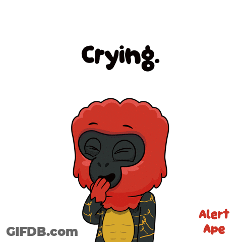 Cartoon Monkey With Word Crying GIF