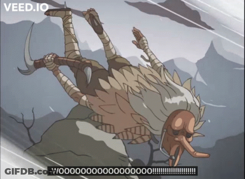 Cartoon Monster Falling Off Cliff Veed.io GIF