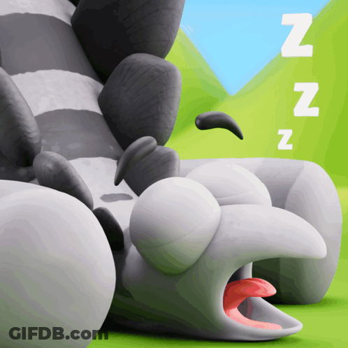 Cartoon Monster Sleeping With NZ GIF