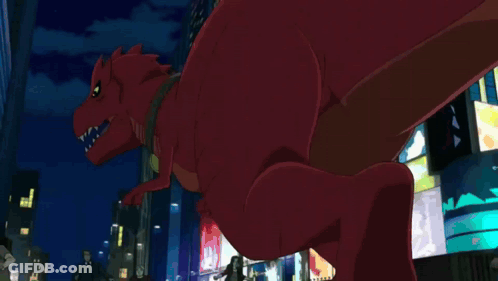 Cartoon Monster Standing On Wire GIF
