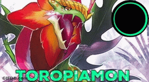 Cartoon Monster With Flower Toropiamon GIF